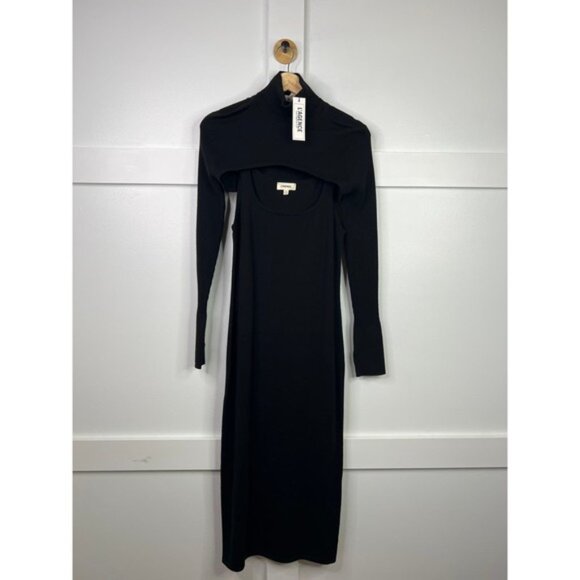 NWT L'agence Kirby Long Sleeve Turtleneck Cut Out Knit Dress Black Size: Medium - Picture 2 of 8